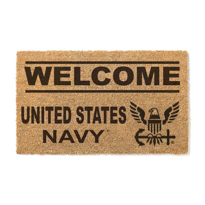 U.S. Navy Welcome 18 x 30 inch Coir Doormat - Made In The USA