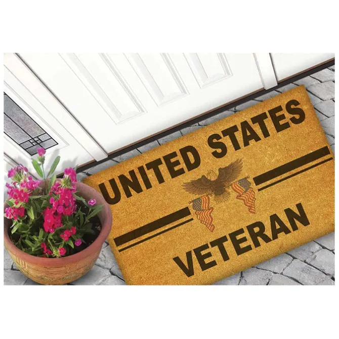 U.S. Veteran 18 x 30 inch Coir Doormat - Made In The USA