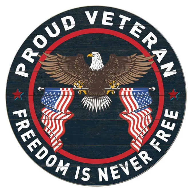 U.S. Veteran 20 x 20 inch Wood Sign - Made In The USA