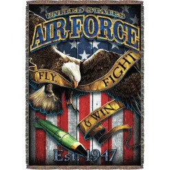 USAF 'Fighting Eagle' 7.62 Design 53" x 70" Throw Blanket