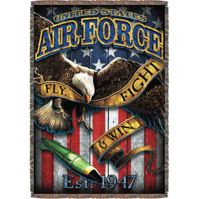 USAF 'Fighting Eagle' 7.62 Design 53" x 70" Throw Blanket
