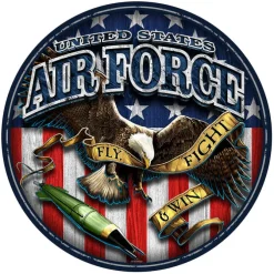 USAF Fighting Eagle 12 inch Round Sign