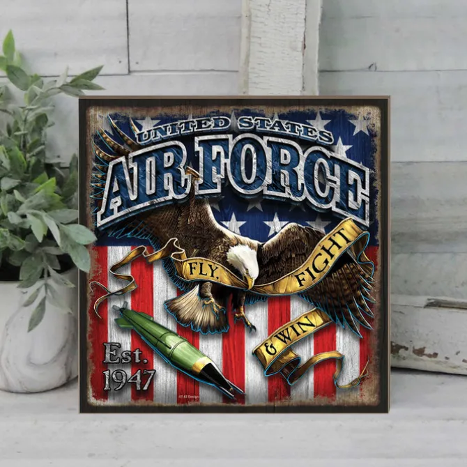 USAF Fighting Eagle 10 x 10 inch Wall Sign