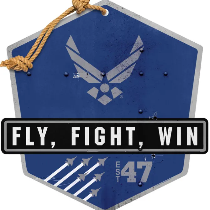 USAF Fly Fight Win 47 Badge 20 x 20 inch Sign