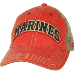 USMC Arched Semper Fi Vintage Trucker Hat - Red