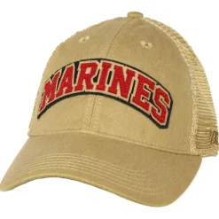 USMC Arched Semper Fi Vintage Trucker Hat - Khaki