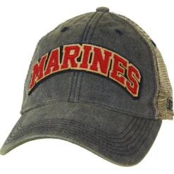 USMC Arched Semper Fi Vintage Trucker Hat - Navy Blue
