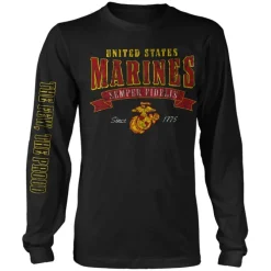 USMC Arched Temper Fidelis 7.62 Design Men's Long Sleeve T-Shirt