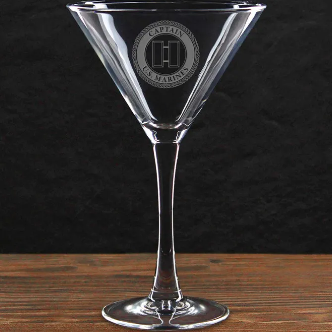 USMC 'Build Your Glass' 10 oz. Martini Glass