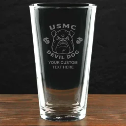 USMC 'Build Your Glass' Personalized 16 oz. Pint Glass