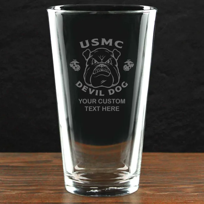 USMC 'Build Your Glass' Personalized 16 oz. Pint Glass