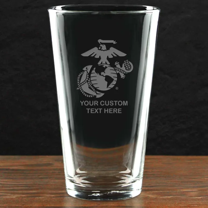 USMC 'Build Your Glass' Personalized 16 oz. Pint Glass