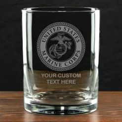 USMC 'Build Your Glass' Personalized 14 oz. Double Old Fashioned Whiskey Glass