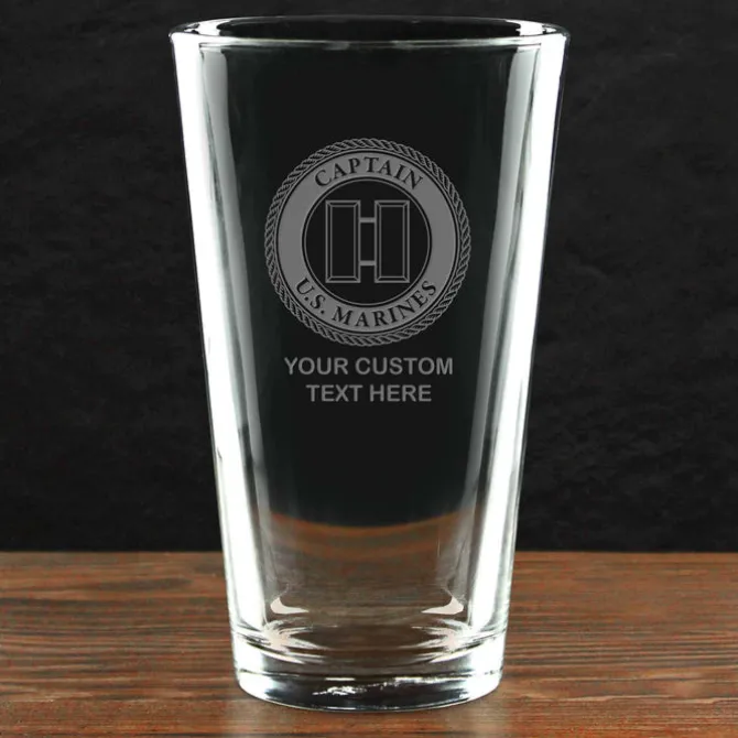 USMC 'Build Your Glass' Personalized 16 oz. Pint Glass