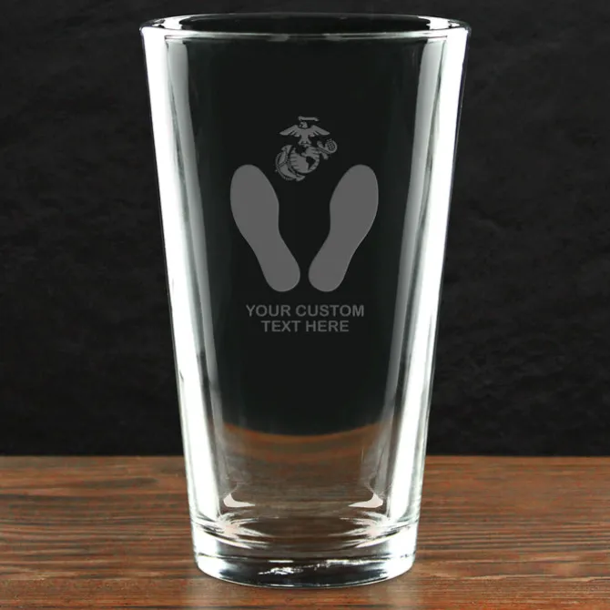 USMC 'Build Your Glass' Personalized 16 oz. Pint Glass