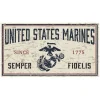 USMC Chipped 11 x 20 inch Sign