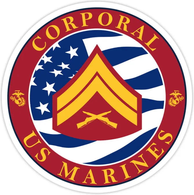 USMC E-4 Corporal 3.5" Decal by 7.62 Design