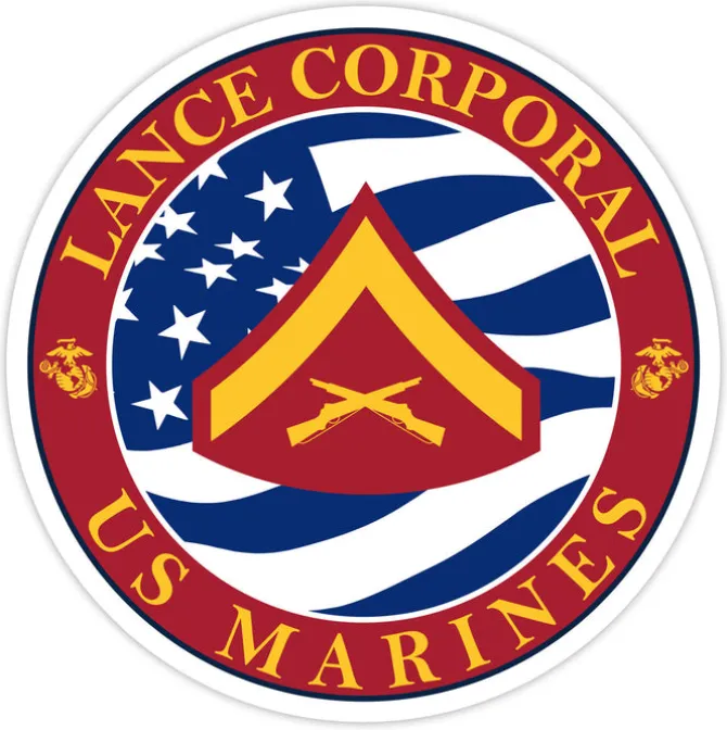 USMC E-3 Lance Corporal 3.5" Decal by 7.62 Design