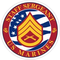 USMC E-6 Staff Sergeant 3.5" Decal by 7.62 Design