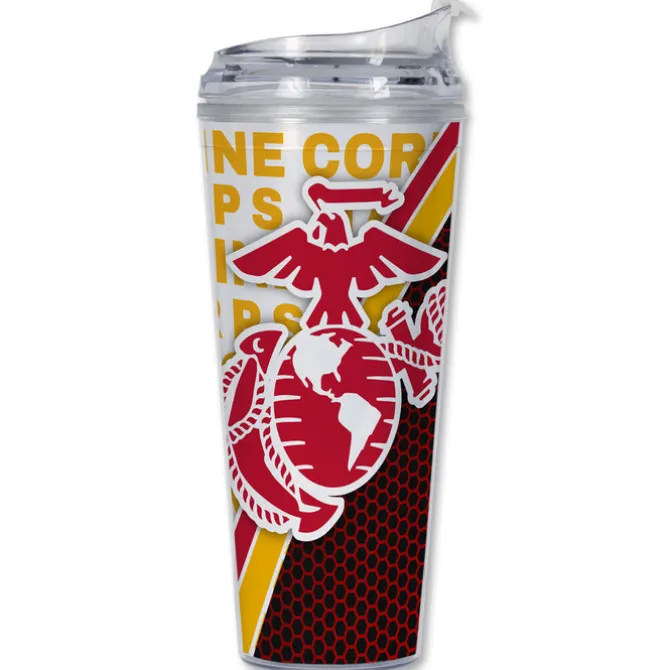 USMC Eagle Globe & Anchor Plastic Tumbler by 7.62 Design