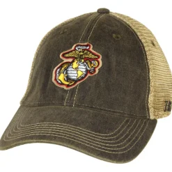 USMC 'Eagle, Globe, and Anchor' Vintage Trucker Hat - Black