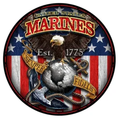 USMC Fighting Eagle 12 inch Round Sign