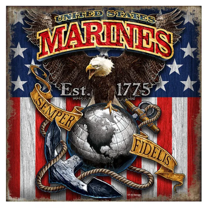 USMC Fighting Eagle 10 x 10 inch Wall Sign