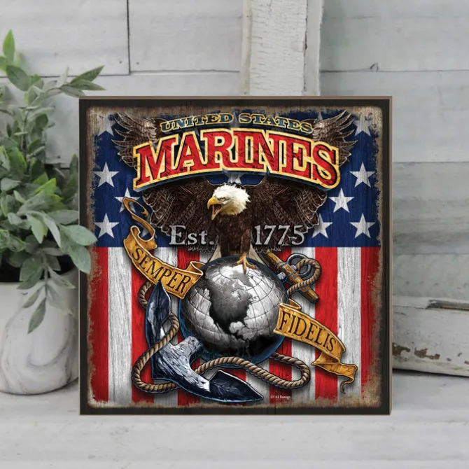 USMC Fighting Eagle 10 x 10 inch Wall Sign
