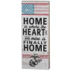 USMC Home Is Where The Heart Is 7 x 18 inch Wood Sign- Made In The USA