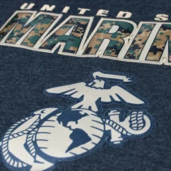USMC MARPAT Camo Text Applique Heather Black Unisex Hoodie