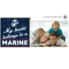 USMC My Heart Belongs To A Marine Floating Picture Frame
