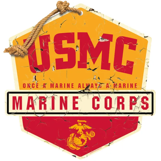 USMC Once a Marine Badge 20 x 20 inch Sign
