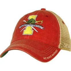 USMC Parris Island 1st Training Battalion Trucker Cap Vintage Red