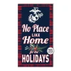 USMC Plaid Home for the Holidays 11 x 20 inch PVC Sign- Made In The USA