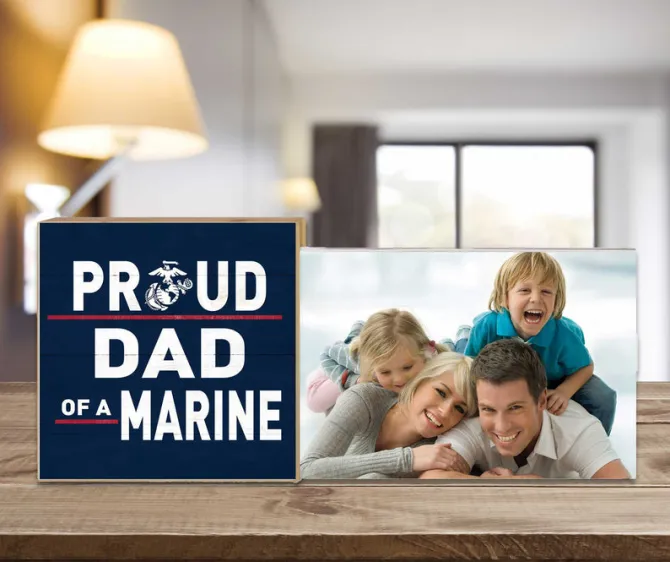 USMC Proud Dad Floating Picture Frame