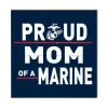 USMC Proud Mom 10 x 10 inch Wood Sign - Made In The USA