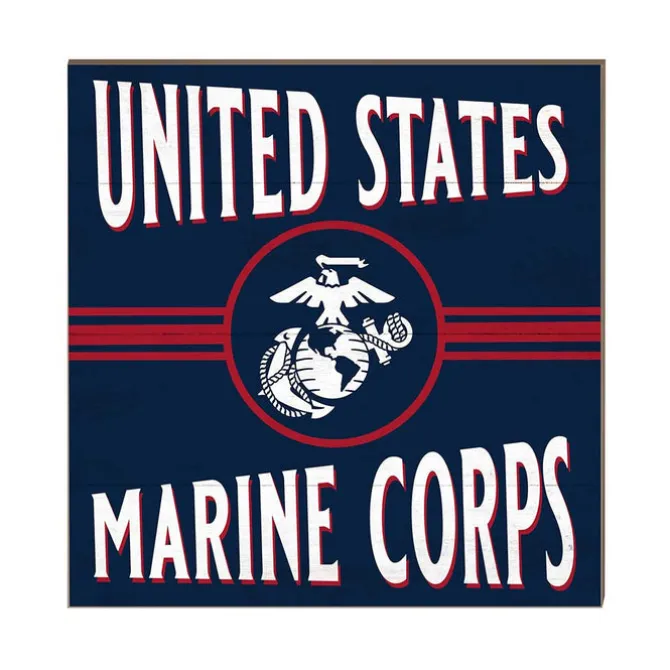 USMC Retro 10 x 10 inch Wood Sign - Made In The USA