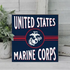 USMC Retro 10 x 10 inch Wood Sign - Made In The USA