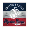 USMC Retro Color 10 x 10 inch Wood Sign - Made In The USA