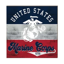 USMC Retro Color 10 x 10 inch Wood Sign - Made In The USA