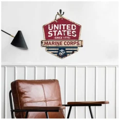 USMC Rustic Badge 20 x 20 inch Sign - Made In The USA
