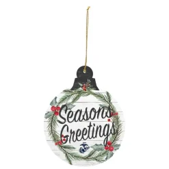 USMC Seasons Greetings Christmas Ornament - Made In The USA