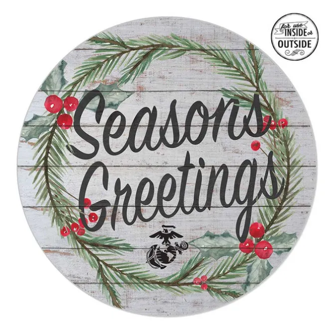 USMC Seasons Greetings EGA 20 x 20 inch PVC Sign - Made In The USA