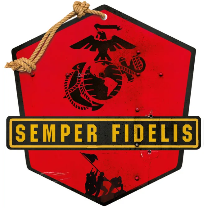 USMC Semper Fi Badge 20 x 20 inch Sign