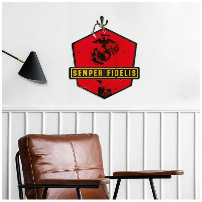USMC Semper Fi Badge 20 x 20 inch Sign