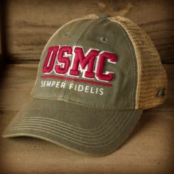 USMC 'Semper Fidelis' Vintage Trucker Hat - Grey
