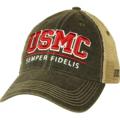 USMC 'Semper Fidelis' Vintage Trucker Hat - Black