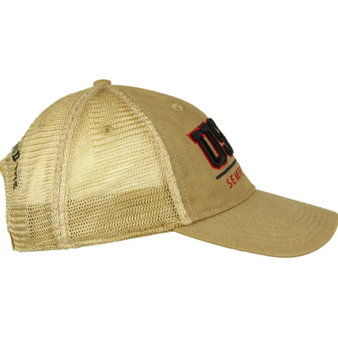 USMC 'Semper Fidelis' Vintage Trucker Hat - Khaki