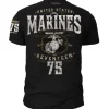 USMC Seventeen 75 - Black Ink T-Shirt