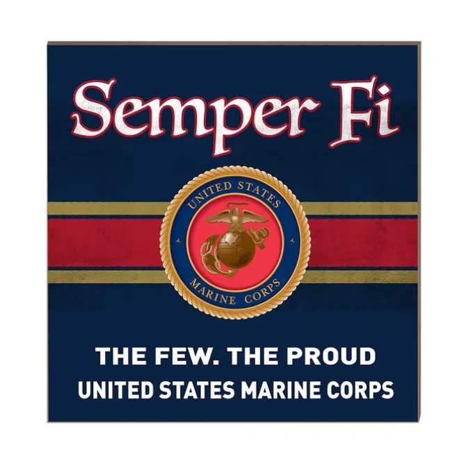 USMC The Few The Proud 10 x 10 inch Wood Sign - Made In The USA